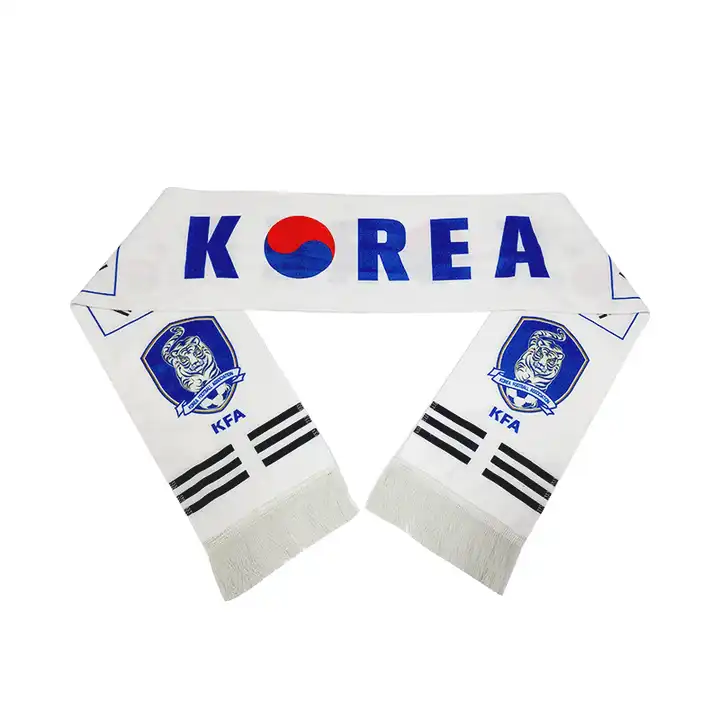 Custom printing jacquard sports scarf fan scarves logo knitted soccer